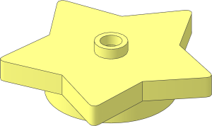 Plate  4 x  4 x  0.667 with Five Point Star Shape