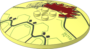 Dish  8 x  8 Inverted with "TIVAN", "28 MB" and Dark Red Leaf Pattern