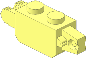 Hinge Brick  1 x  2 Locking Double, Two Finger End with  7 Teeth