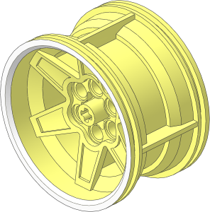 Wheel Rim 34 x 56 with  6 Spokes and  6 Pegholes with White Rim Front Pattern