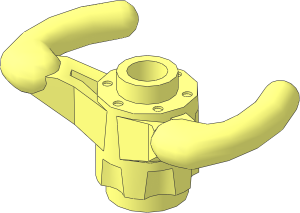 Technic Steering Wheel Yoke with Reduced Axle Hole and Open Stud