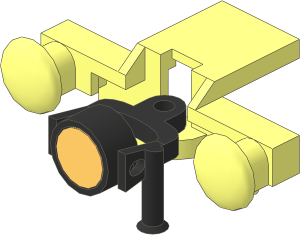 Train Buffer Beam with Black Coupling Type 1 with Magnet in Coupled Position