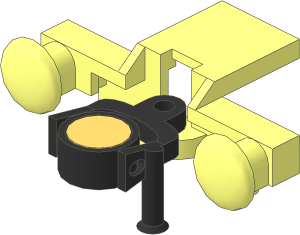 Train Buffer Beam with Black Coupling Type 1 with Magnet in Uncoupled Position