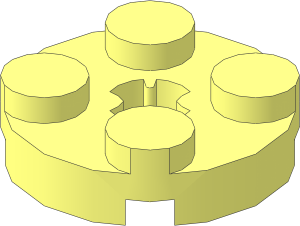 Plate  2 x  2 Round with Reduced Axlehole