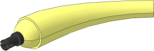 Animal Dinosaur Tail/Neck Curved with Black Pin