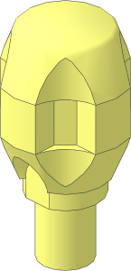 Minifig Weapon Grenade with Large Tapered Top and Four Indents