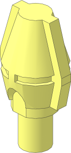 Minifig Weapon Grenade with Small Tapered Top and Two Ridges