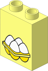 Duplo Brick  1 x  2 x  2 with 4 Eggs Pattern