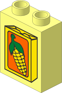 Duplo Brick  1 x  2 x  2 with Corn Label on Box Pattern
