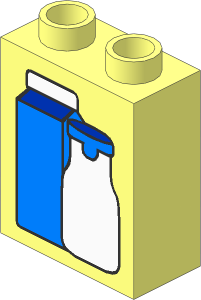 Duplo Brick  1 x  2 x  2 with Carton and Bottle Pattern