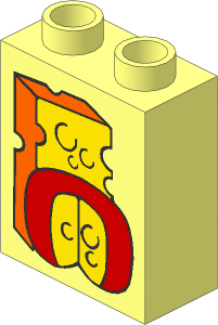 Duplo Brick  1 x  2 x  2 with Two Cheese Pattern