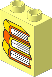 Duplo Brick  1 x  2 x  2 with Three Books in a Stack Pattern