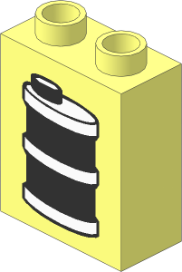 Duplo Brick  1 x  2 x  2 with Oil Drum / Can Pattern