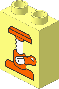 Duplo Brick  1 x  2 x  2 with Car Jack Pattern