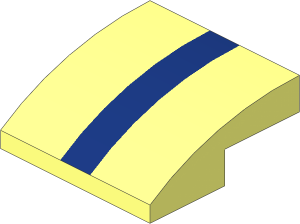 Slope Brick Curved  2 x  2 x  0.667 with Dark Blue Stripe Pattern