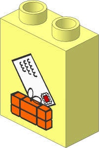 Duplo Brick  1 x  2 x  2 with Parcel and Mail Envelope Pattern