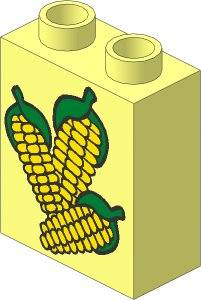Duplo Brick  1 x  2 x  2 with Corn Pattern