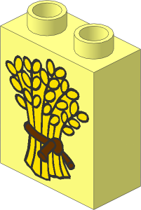 Duplo Brick  1 x  2 x  2 with Wheat Sheaf and Plain Rope Pattern