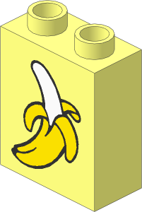 Duplo Brick  1 x  2 x  2 with Banana Peeled Pattern