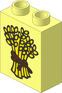 Duplo Brick  1 x  2 x  2 with Wheat and Braided Rope Pattern