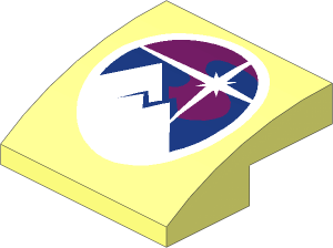 Slope Brick Curved  2 x  2 x  0.667 with Arctic 2018 Logo Pattern