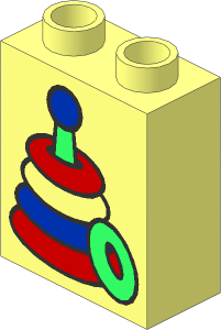 Duplo Brick  1 x  2 x  2 with Stacking Toy Pattern
