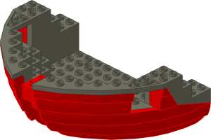 ~_Boat Bow 16 x 12 x  5.333 Red/Dark Grey (Obsolete)