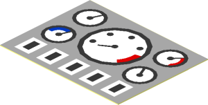 Sticker  1.4 x  1.9 with 5 Dials and 5 Buttons