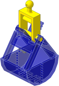 ~_Crane Grab Jaws Yellow/Trans Dark Blue (Complete) (Obsolete)