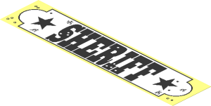 Sticker 9.9 x  2.2 with "Sheriff", Stars and Bullet Holes