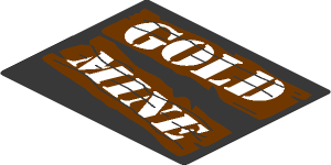 Sticker  3.2 x  4 with "GOLD MINE" Sign