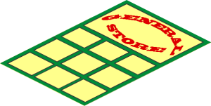 Sticker  5.4 x  3.6 with "GENERAL STORE" Sign