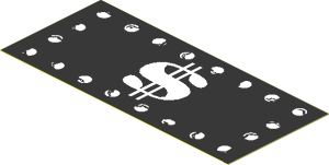 Sticker  1.6 x  3.5 with "$" Sign