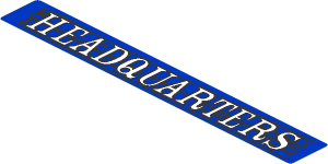 Sticker  1.1 x  8.0 with "Headquarters" Sign