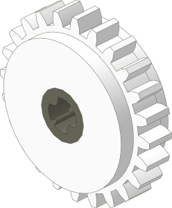 ~_Technic Gear 24 Tooth Clutch White/Dark Grey (Obsolete)