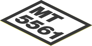 Sticker  1.3 x  1.6 with Black "MT 5561" on White Background