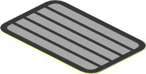 Sticker  1.0 x  1.5 with Black Grille on Grey Background