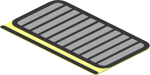 Sticker  1.1 x  1.8 with Black Grille on Grey Background