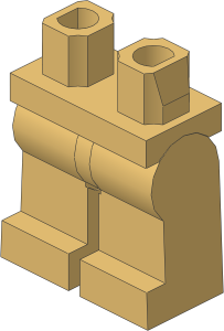 ~_Minifig Hips and Legs (Complete) Tan (Obsolete)