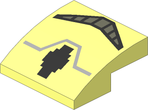 Slope Brick Curved  2 x  2 x  0.667 with SW Storm Trooper Breathing Mask Pattern