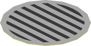 Sticker  1.8 x  1.8 Round with Black Stripes on Light Grey Background
