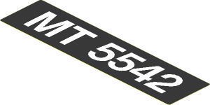 Sticker  1.2 x  4.9 with White "MT 5542" on Black Background