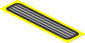 Sticker  0.8 x  3 with Black Grille and Yellow Background
