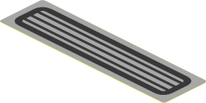 Sticker  0.8 x  3 with Black Grille and Light Grey Background