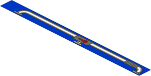 Sticker  1.0 x 11.8 with Pipe, Three Connectors and Lever Oriented Right
