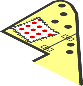 Sticker  3.4 x  4.4 with Black Lines & Patched Cloth Side A