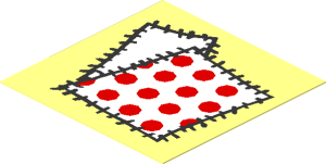 Sticker  1.7 x  1.7 with White/Red Dots Patch