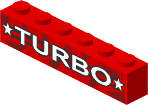 ~_Brick  1 x  6 with TURBO Pattern Red (Obsolete)