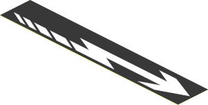 Sticker  1 x  5.9 with White Arrow Right on Black Background