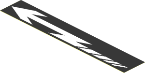 Sticker  1 x  5.9 with White Arrow Left on Black Background